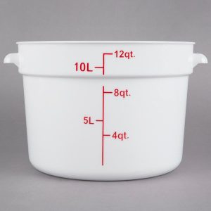 Contenedor Redondo de Polipropileno de 12 Qt. Blanco