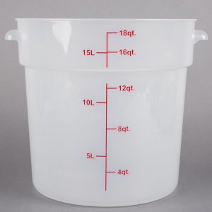 Contenedor Redondo de Polipropileno de 18 Qt. Translucido