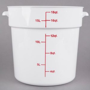 Contenedor Redondo de Polipropileno de 18 Qt. Blanco