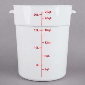 Contenedor Redondo de Polipropileno de 22 Qt. Blanco