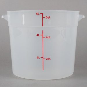 Contenedor Redondo de Polipropileno de 6 Qt.  Translucido