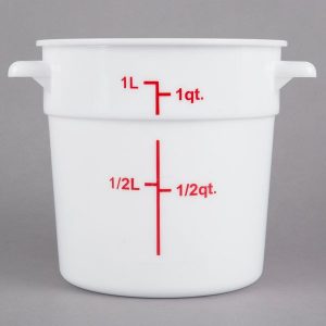 Contenedor Redondo de Polipropileno de 1 Qt.  Blanco