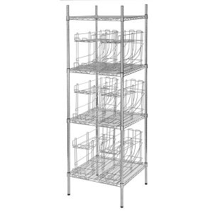 Estante de 24 x 24 Cromado con Postes de 74 6 Racks para Latas