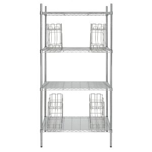 Estante de 24" x 36" Cromado con Postes de 4 Racks para Latas