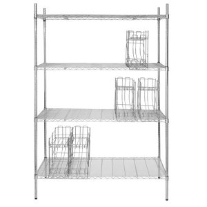 Estante de 24" x 48" Cromado con Postes de 74" 5 Racks para Latas