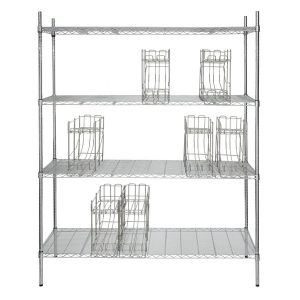 Estante de 24" x 60" Cromado con Postes de 74" 7 Racks para Latas