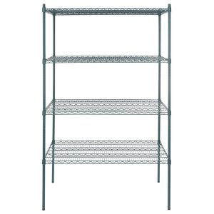 Estante de 30" x 48" Verde Epoxico con Postes de 74"