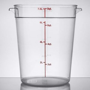 Contenedor Redondo de Policarbonato de 8 Qt.