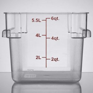 Contenedor Cuadrado de Policarbonato de 6 Qt.