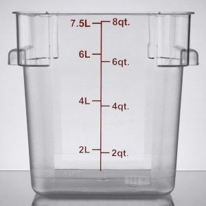 Contenedor Cuadrado de Policarbonato de 8 Qt.