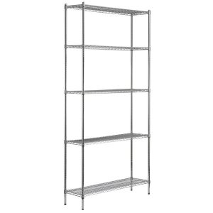 Estante de 14 x 48 Cromado con Postes de 96 PG DE 5 ENTREPANOS