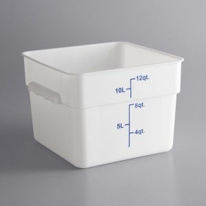 Contenedor Cuadrado de Polipropileno de 12 Qt. Blanco