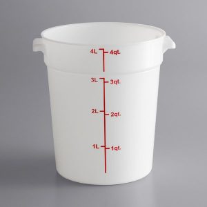 Contenedor Redondo de Polipropileno de 4 Qt.  Blanco