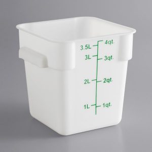 Contenedor Cuadrado de Polipropileno de 4 Qt.  Blanco