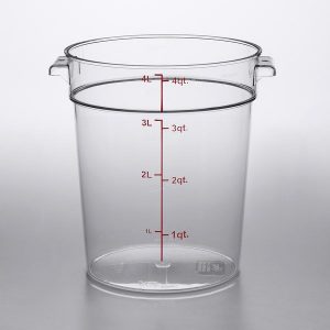 Contenedor Redondo de Policarbonato de 4 Qt.