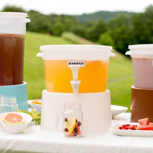 Dispensador Redondo 3 Galones Translucido con Base Blanca