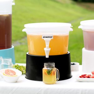 Dispensador Redondo 3 Galones Translucido con Base Negra