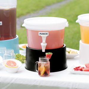 Dispensador Redondo 3 Galones Blanco con Base Negra