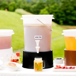 Dispensador redondo 6 Galones Blanco con Base Negra