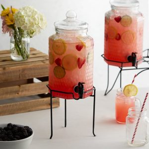 Dispensador de 1 Galones Vidrio con Metal Sty