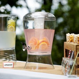 Dispensador de 3 Galones Acrilico con Compartimento para Hielo e infusor para frutas