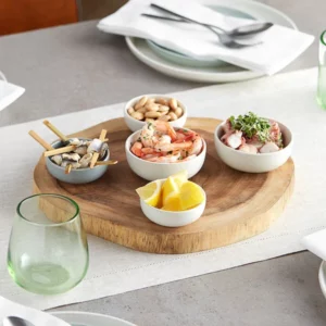 Tabla para Quesos Redonda Madera Acacia de 12 Pulgadas Acopa