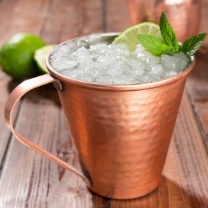 Tarro Vaso de Cobre Conico Martillado Mula Moscu 18oz (Se vende por caja de 12 piezas)