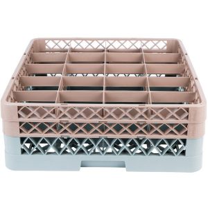 Rack de 20-Compartimentos con 2 Extensiones Cafes  (Medida del Compartimento: DIAMETRO MAXIMO 3 1/2 PG  ALTURA MAXIMA 7 1/4 PG)