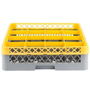 Rack de 16-Compartimentos con 1 Extension Amarilla  (Medida del Compartimento: DIAMETRO MAXIMO 4 5/8 PG  ALTURA MAXIMA 4 3/8 PG)