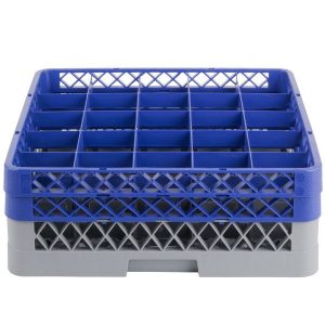 Rack de 25-Compartimentos con 2 Extensiones Azules  (Medida del Compartimento: DIAMETRO MAXIMO 3 5/8 PG  ALTURA MAXIMA 6 PG)