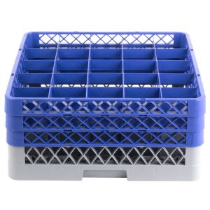Rack de 25-Compartimentos con 3 Extensiones Azules  (Medida del Compartimento: DIAMETRO MAXIMO 3 5/8 PG  ALTURA MAXIMA 7 5/8 PG)