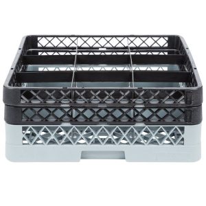 Rack de 9-Compartimentos con 2 Extensiones Negras  (Medida del Compartimento: DIAMETRO MAXIMO 6 PG  ALTURA MAXIMA 5 1/2 PG)