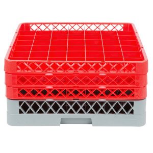 Rack de 49-Compartimentos con 3 Extensiones Rojas   (Medida del Compartimento: DIAMETRO MAXIMO 2 1/2 PG  ALTURA MAXIMA 7 1/2 PG)