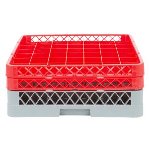 Rack de 49-Compartimentos con 2 Extensiones Rojas   (Medida del Compartimento: DIAMETRO MAXIMO 2 1/2 PG  ALTURA MAXIMA 6 PG)