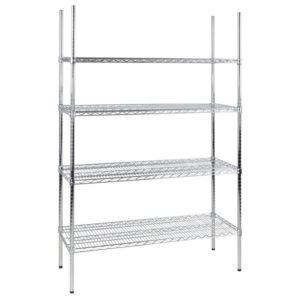 JUEGO ESTANTERIA 48pg X 18pg CROMADO INCLUYE POSTES 72pg