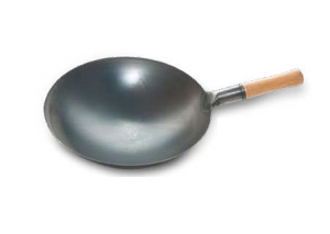 WOK CHINO ACERO AL CARBON 36X10 CMS MANGO MADERA