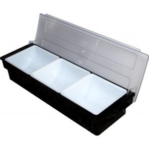 CAJA PARA CONDIMENTOS 3 COMPARTIMIENTOS PLASTICO