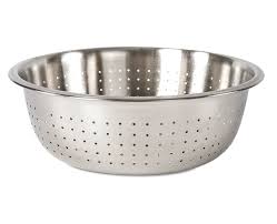 COLADOR PERFORADO 12pg MALLA GRUESA, ACERO INOXIDABLE