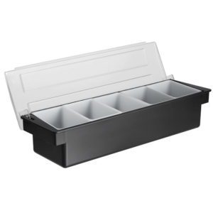 CAJA PARA CONDIMENTOS 5 COMPARTIMIENTOS PLASTICO