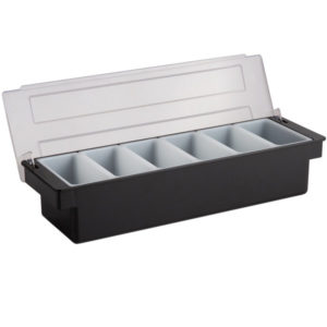 CAJA PARA CONDIMENTOS 6 COMPARTIMIENTOS PLASTICO