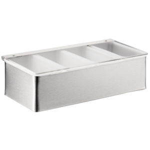 CAJA PARA CONDIMENTOS 4 COMPARTIMIENTOS ACERO INOXIDABLE