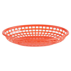 CANASTA PARA CENTRO DE MESA SENCILLA ,ROJA (10.25pgX6.75pgX2pg)