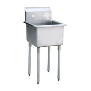 FREGADERO TRAPEADORES DE 1 TARJA DE 0.45 X 0.45 X 0.30 M CON 2 ESCURRIDEROS DE 0.535 X 0.560 X 1.130