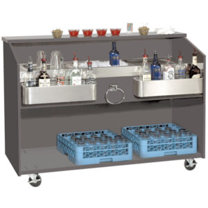Bar portatil de alta resistencia de 61 x 24 x 43 pg con interior de acero inoxidable D-B Advance Tabco