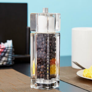 SALERO Y PIMENTERO TIPO MOLINO DOBLE 6 1/2 PULGADAS ACRILICO