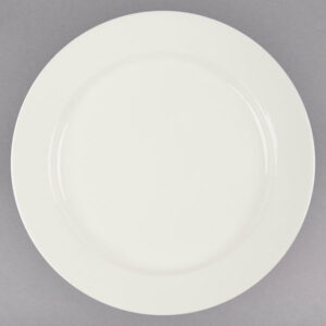 PLATO BASE DE 28.6 CMS MARCA ECOR COLOR HUESO (CAJA CON 12 PIEZAS)