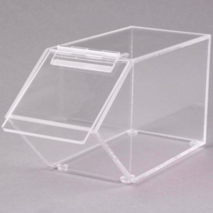 EXHIBIDOR DE DULCES ESTIBABLE EN ACERILICO MEDIDAS 4 1/2 x 11 x 5 1/2 PG