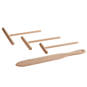 JUEGO KIT DE PALAS DE MADERA PARA CREPA