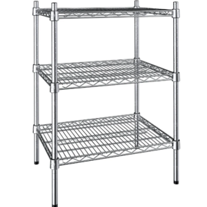 Estante de 18 x 24 Cromado con Postes de 34 PG DE 3 repisas