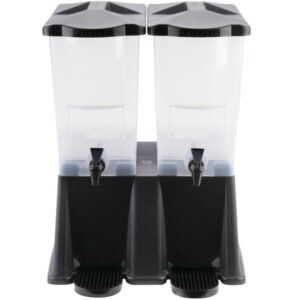 DISPENSADOR DE BEBIDAS DOBLE 3 GALONES C/U MEDIDAS: LARGO16 3/8 PG ANCHO 5 3/4 PG Y ALTURA 21 1/2 PG